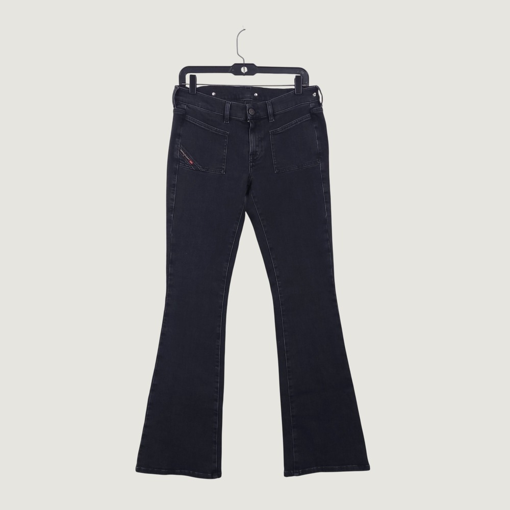 Diesel D-Ebbey Bootcut Flare Low Waist Jeans Black 09A66 Stretch W28 L32 Western